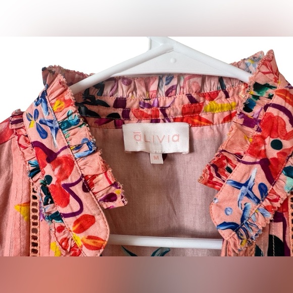 Alivia Tina Rainbow Floral Pink Sand Top Size M - Picture 12 of 16